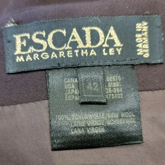 VINTAGE BROWN ESCADA PENCIL SKIRT size 42 -us size 6 - Picture 5 of 7